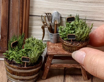 Dollhouse miniature 1/12 herb basket 3D printed