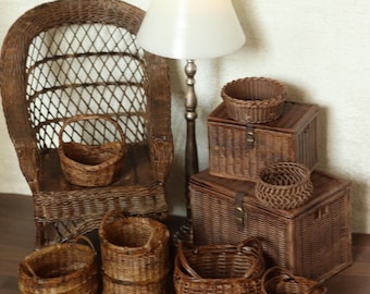 3d printed wicket chair baskets 1:12 dollhouse miniatures
