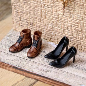 1:12 miniature dollhouse boots high heels