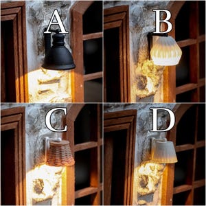 1:12 miniature dollhouse wall lamp light with Battery