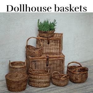 Dollhouse basket and chest 1:12 miniature 3D printed