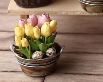 Dollhouse miniatures scale 1 12 3D printed tulips flower