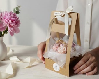 Flower Candle Gift Box | Handmade Soy Wax Rose Candle Set | Dried Floral Gift | Mother's Day Gift | Hand-Poured