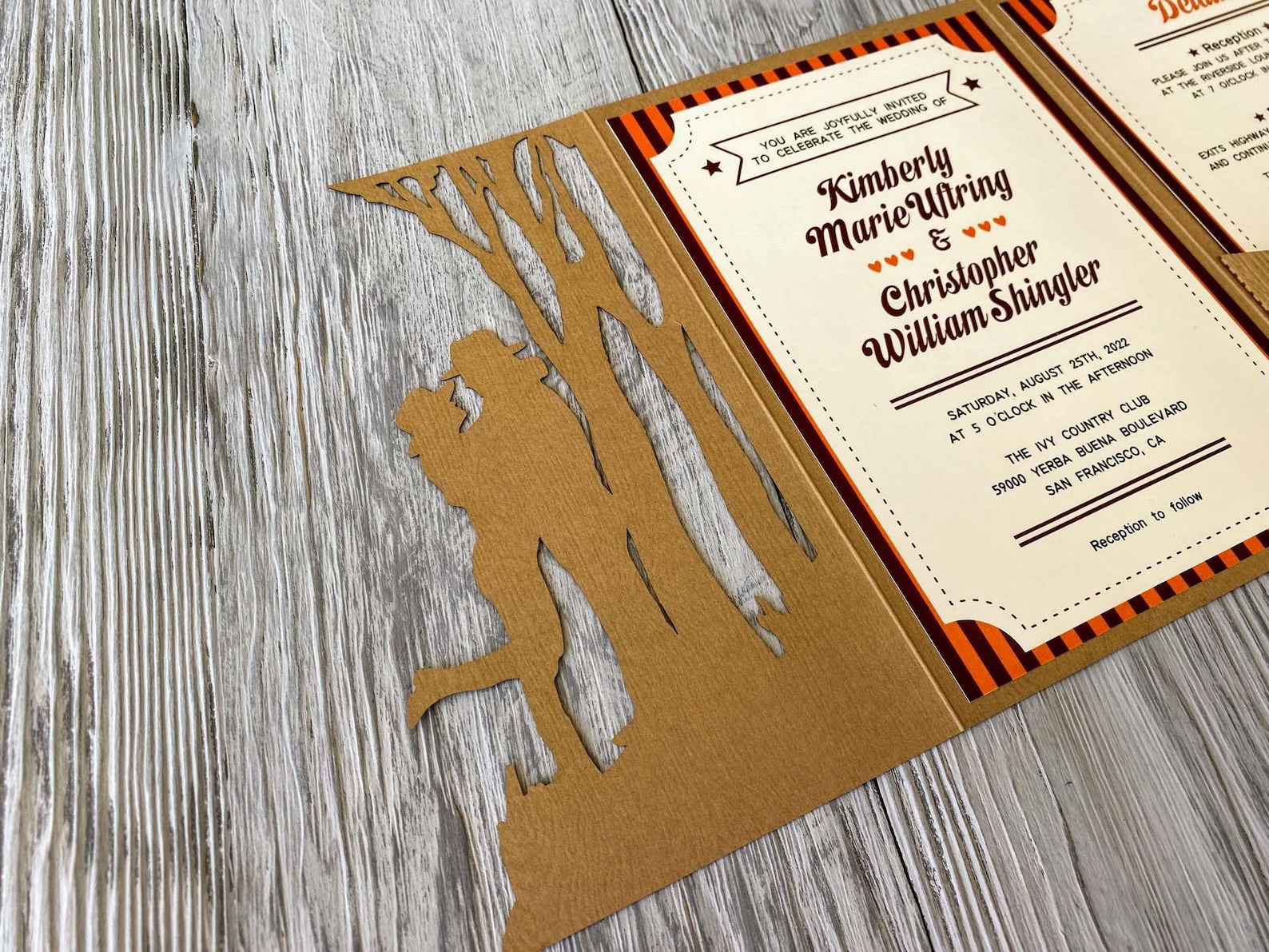 Cowboy Couple Western Party Svg Wedding Invitation Tri-fold Template ...