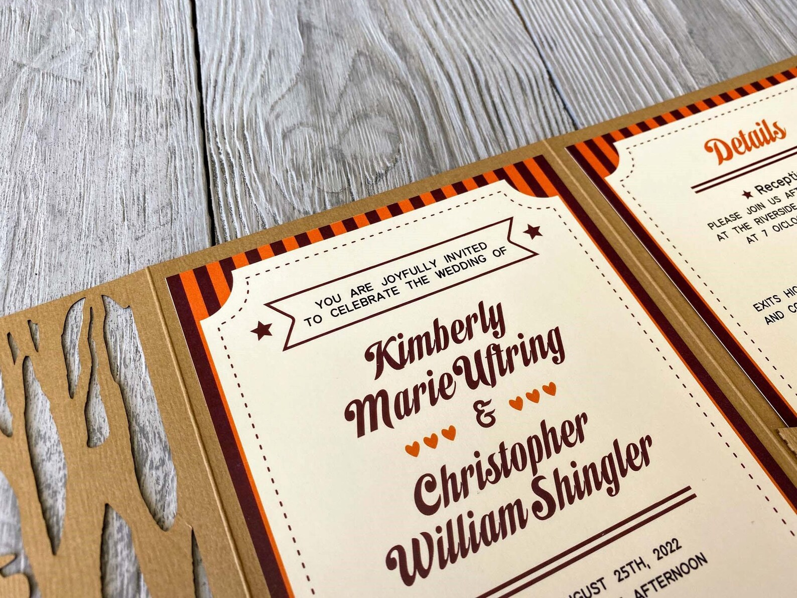 Cowboy Couple Western Party Svg Wedding Invitation Tri-fold Template ...