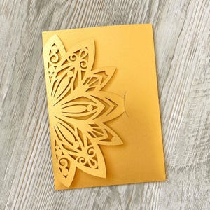 Wedding invitation template SVG Trifold mandala flower Indian Cricut envelope Laser cut ornament pocket invite papercut cameo dxf ai cdr pdf