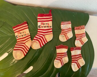 Mid Century Christmas Stockings TINY 1950s 1960s Merry Christmas Gift Container Money Stocking  Ornament Craft Supply @ A Vintage Revolution