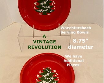 WAECHTERSBACH Christmas Tree Serving Bowls PAIR 8.75” diameter Excellent Condition Christmas Made in Germany at A Vintage Revolution