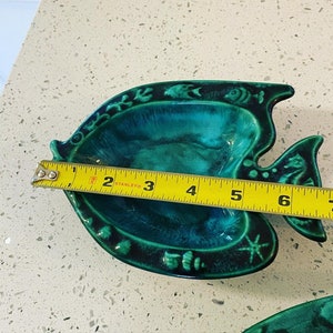 Party Tray Platter, Starfish, Seahorse, Fish, Vintage 1960s Ceramic Platter Blues and Greens at Modern Logic image 7