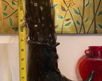 VINTAGE HALLOWEEN WITCH Boot Candy Container Papier Mache at A Vintage Revolution