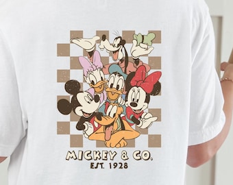 Custom Mickey Friends Shirt,Custom Name Mickey and Friends Shirt,Retro Disney Trip Shirt,Checkered Mickey Shirt,Disney Family Vacation Shirt