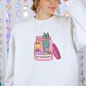 Antidepressant Cat Sweatshirt, Cat Mom Sweater, Funny Cat Sweatshirt, Cat Lover Gift, Therapist Shirt, Cat Owner Gift, Mental Health Matter