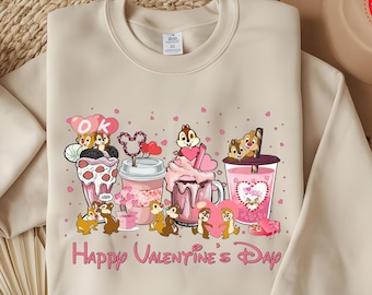 Chip And Dale T-Shirt, Love Sweatshirt, Disney Valentines Shirt, Valentine Gift Tee, Darling Gift