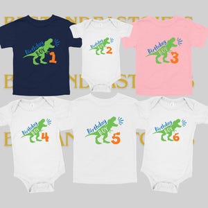 Dinosaur Birthday shirts, Kids Dino Tee, Custom Dinosaur Birthday Boy Shirt, T-Rex Birthday Boy Shirt, Personalized Birthday Boy Shirt