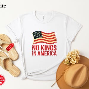 NO KINGS in USA Shirt, Anti Authoritarian Protest Shirt, No Kings In America Tee, Political Tee, Democracy Tee, Democracy Not Monarchy Shirt