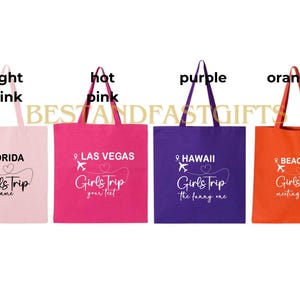 Girls Trip Tote Bag, Tote Bag for Girls, Girls Trip Tote Bag, Girls Travel Bag, Girls Vacation Tote, Gift for Friends, Road Trip Tote Bag