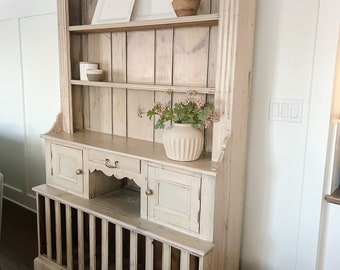 19th Century Irish Pine Cabinet Hutch