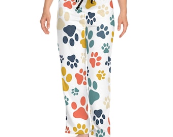 Colorful Paw Print Pajama Pants | Pet Lover Lounge Bottoms