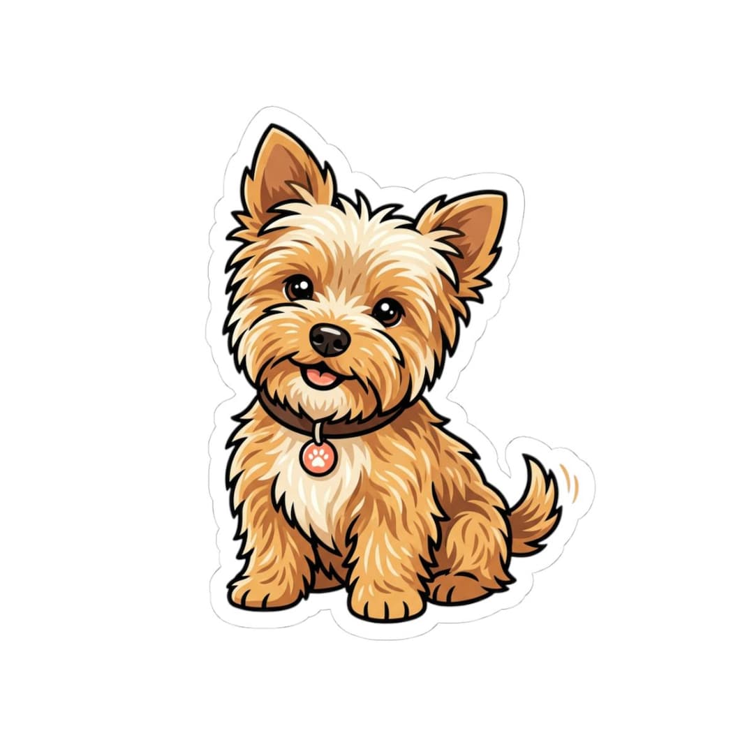 Cute Yorkie Puppy Sticker | Kiss-cut Vinyl Sticker, Laptop Decal - Etsy