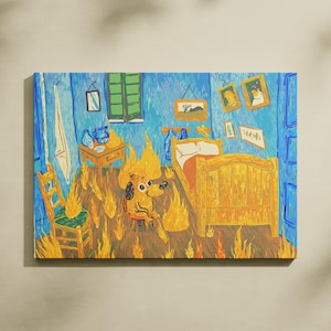 This is Fine Dog Wall Art, This is Fine Canvas, Internet meme Poster, This is Fine Dog Meme Poster Print, This is Fine Canvas, Funny Art