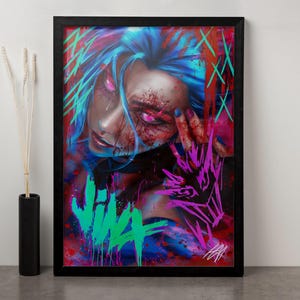 Poster della seconda stagione di Arcane, Arte di Arcane, Poster di Jinx, Stampa del poster di Arcane Jinx, Poster di League of Legends, Stampa di Jinx, Poster di Arcane, Arte di Jinx