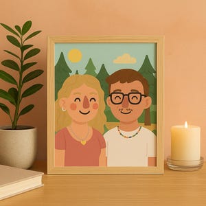 Persoonlijk Cartoon Portret van Stel | Illustratie op Maat | Uniek Cadeau voor Koppels
