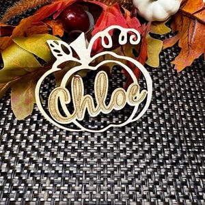 Placecards Pumpkin Thanksgiving table decor place cards Name tags Friendsgiving Family Thanksgiving Gift for guest