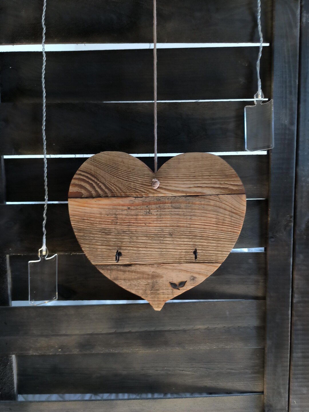 Rustic Heart Key Holder Reclaimed Wood Farmhouse Wall Decor Eco ...