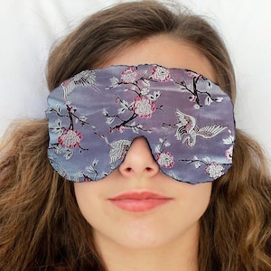 Adjustable Weighted Travel Sleep Eye Mask Pillow - Satin Brocade/Velvet – Flax Seed Filled - Optional Lavender Scent – On a Wing