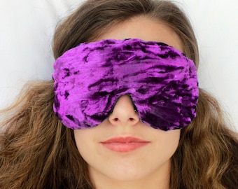 Handmade Opulence Weighted Sleep Eye Mask Pillow | Flaxseed Fill | Scent Option | Yoga |  Luxurious Crushed Velvet: Majestic Purple