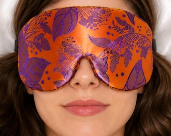 Handmade Opulence Weighted Sleep Eye Mask Pillow | Flaxseed Fill | Scent Option | Yoga |  Luxurious Satin and Velvet: *NEW* Burnished Amber