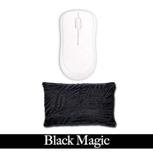 Lavish Comfort Ergonomic Mouse Wrist Rest Pad | Desktop Laptop | Flax Seed | Optional Lavender | Satin Brocade/Velvet -Black Magic