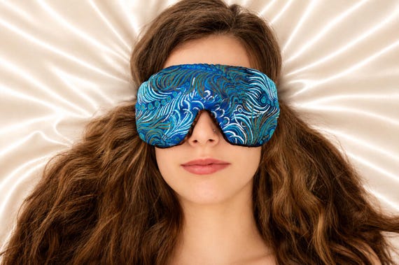Handmade Sleep Eye Yoga Mask | Weighted Flaxseed or Lightweight Poly-Fil | Lavender or Unscented | Satin & Velvet | Dark Turquoise