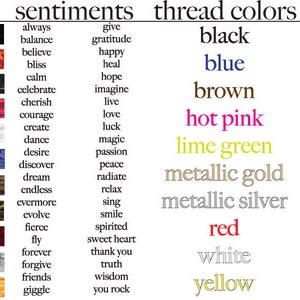 Color Sentiment Customize SENTIMENT & COLOR - Embroidered Sentiment Heart Sachet Velvet ...