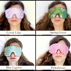 Handmade Opulence Weighted Sleep Eye Mask Pillow | Flaxseed Fill | Scent Option | Yoga | Luxurious Satin and Velvet: Blue Lagoon image 3