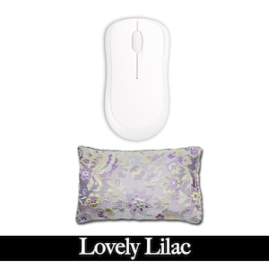 Lavish Comfort Ergonomic Mouse Wrist Rest Pad | Desktop Laptop | Flax Seed | Optional Lavender | Satin Brocade/Velvet -Lovely Lilac
