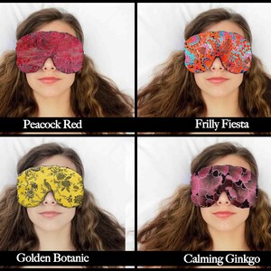 Luxe Handmade Blackout Sleep Eye Mask | Adjustable Strap | Satin and Velvet | Lightweight Comfort | Blue Lagoon image 7