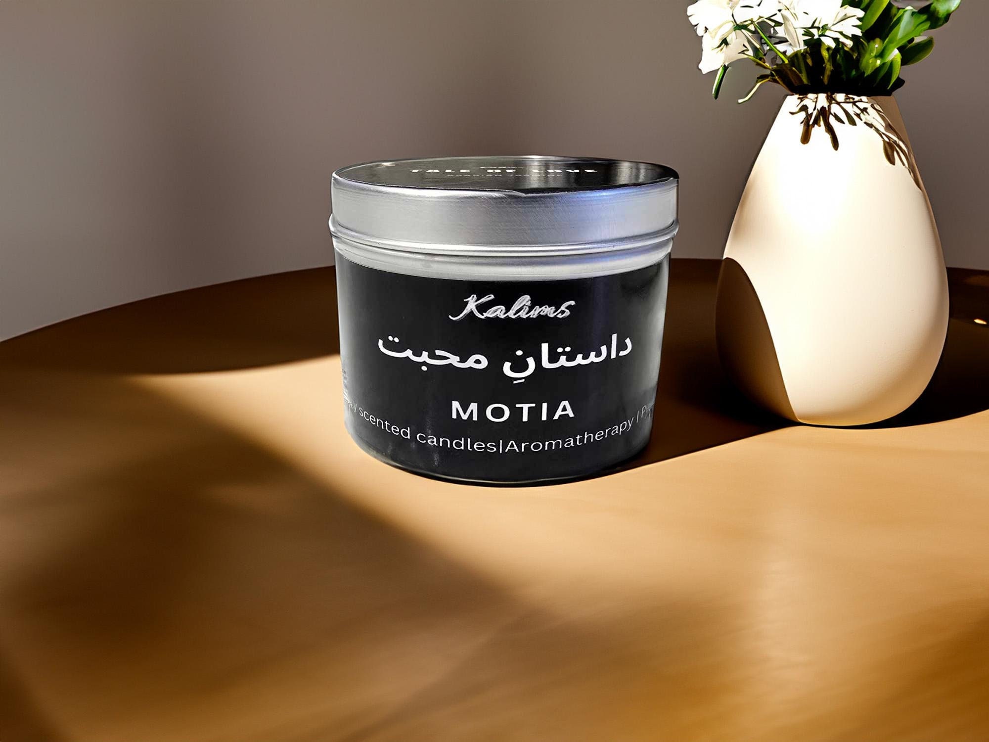 Nostalgic Arabian Jasmine Candle | Motia Scented Soy Candle | South Asian Aromatherapy Gift | Home Fragrance
