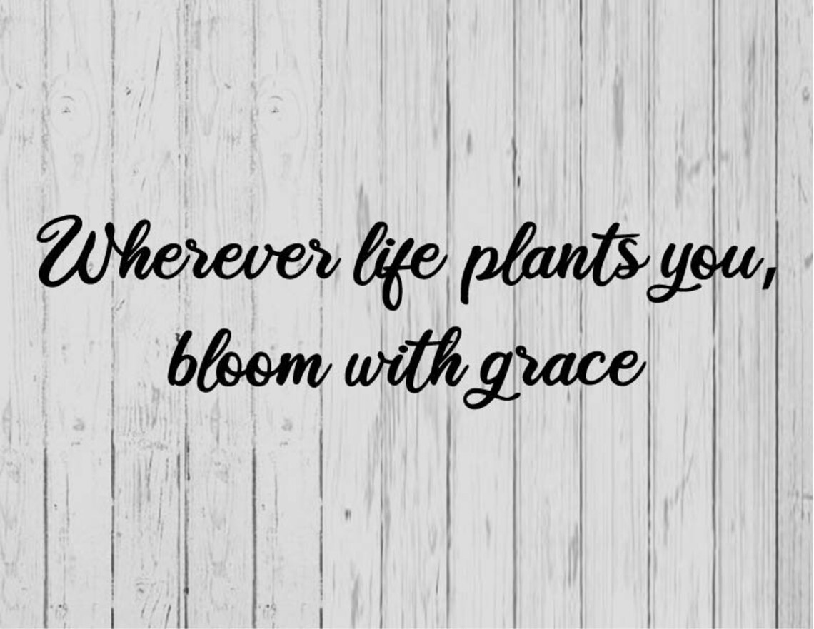 Wherever Life Plants You Bloom With Grace Svg Ai Png Dxf Etsy