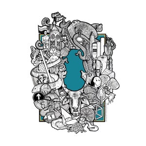 Alfabeto personalizado ilustrado Letra de amor O Ilustración de búsqueda y búsqueda dibujada a mano Impresión Giclée