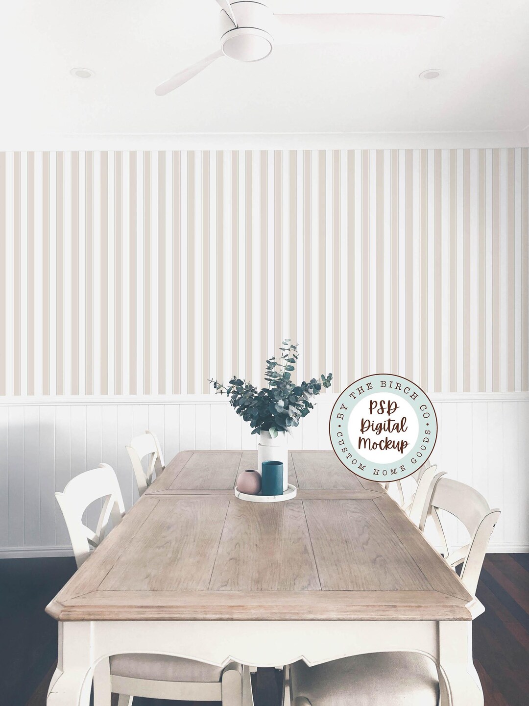 PSD Dining Room Wallpaper Mockup, Smart Object Wall Mockup, Simple ...
