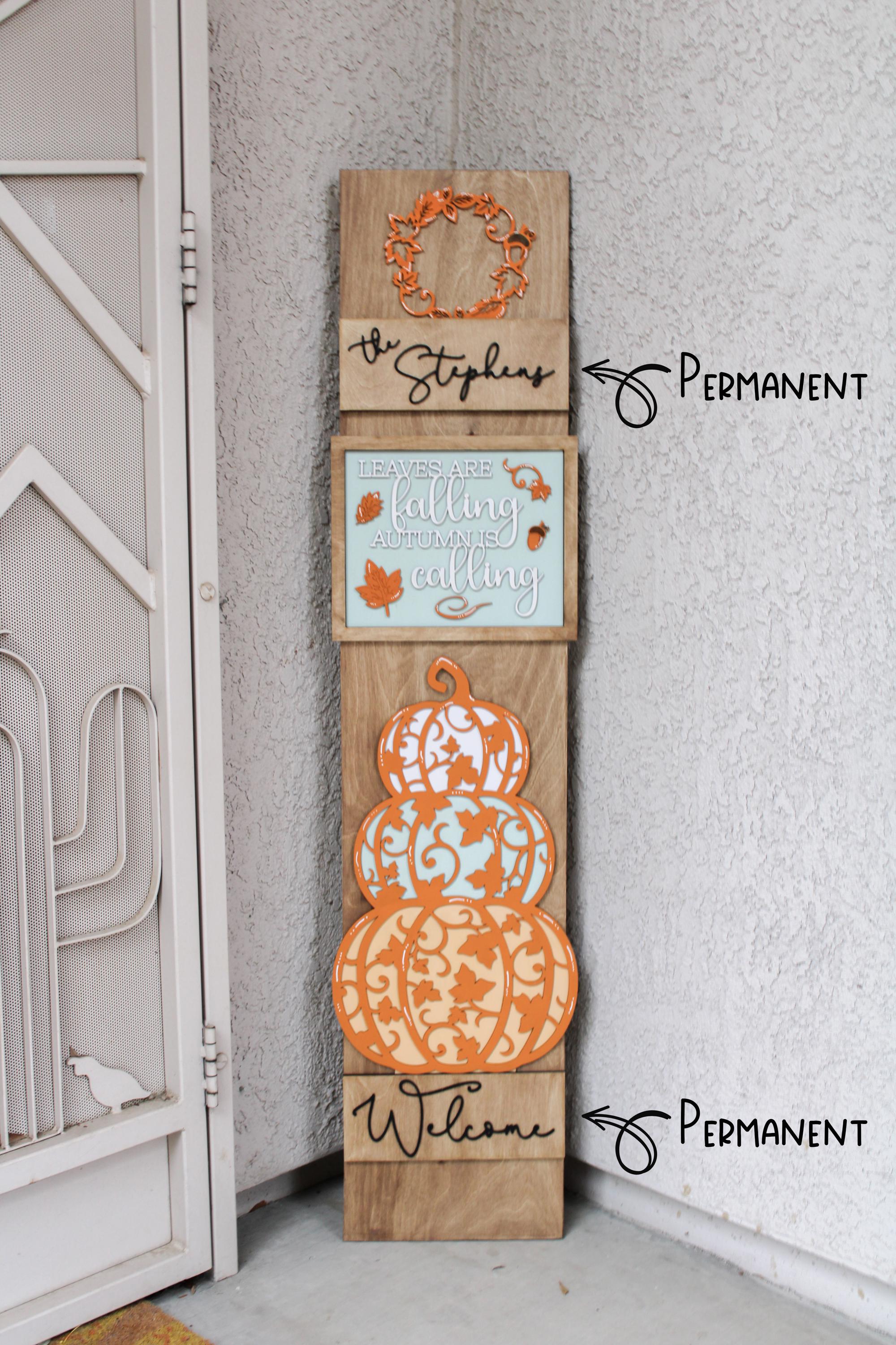Christmas Porch Leaner Interchangeable Seasonal Inserts, Wood Front ...