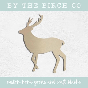 Laser Cut Deer Antler Craft Blank: Unfinished Wood or MDF DIY Shape