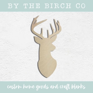 Laser Cut Deer Antler Craft Blank: Unfinished Wood or MDF DIY Shape