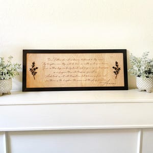 The Lord&#39;s Prayer Engraved Wall Art - Inspirational Christian Decor - Prayer Sign for Home