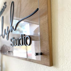Personalized Wood & Acrylic Business Sign With Standoffs - Etsy