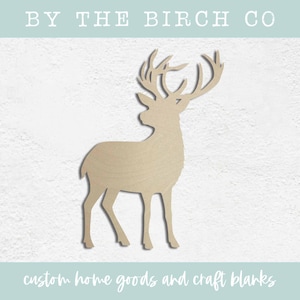 Laser Cut Buck Deer: Unfinished Wood Craft Blank