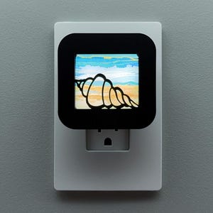 Conch Shell Night Light, Coastal Wall Lamp, Ocean Beach House Decor, Swaplights Night Light Cover, Seashell Collector Stocking Stuffer Gift