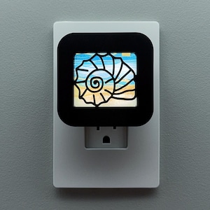 Nautilus Moon Shell Night Light, Coastal Wall Lamp, Ocean Waves Beach House Decor, Swaplights Night Light Cover, Beach Lover Gift