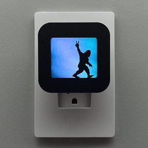 Bigfoot Night Light, Peace Sign Sasquatch, Quirky Cryptid Home Accent, Swaplights Night Light Cover, Gift for Sasquatch Hunter